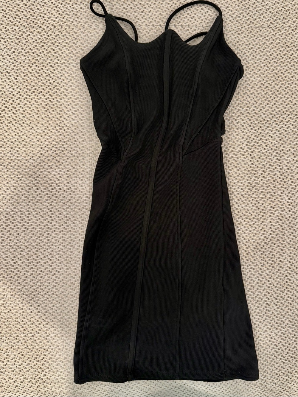 Bershka Black Spaghetti-Strap Mini Dress